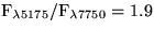 ${\rm F_{\lambda 5175} / F_{\lambda 7750} = 1.9}$